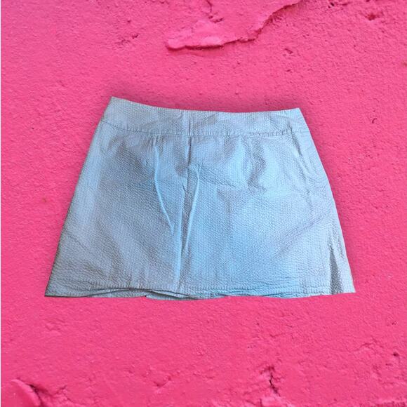 Vineyard Vines Light Turquoise Blue Textured Cotton Stretch Mini Skirt Size 16 - Picture 2 of 9